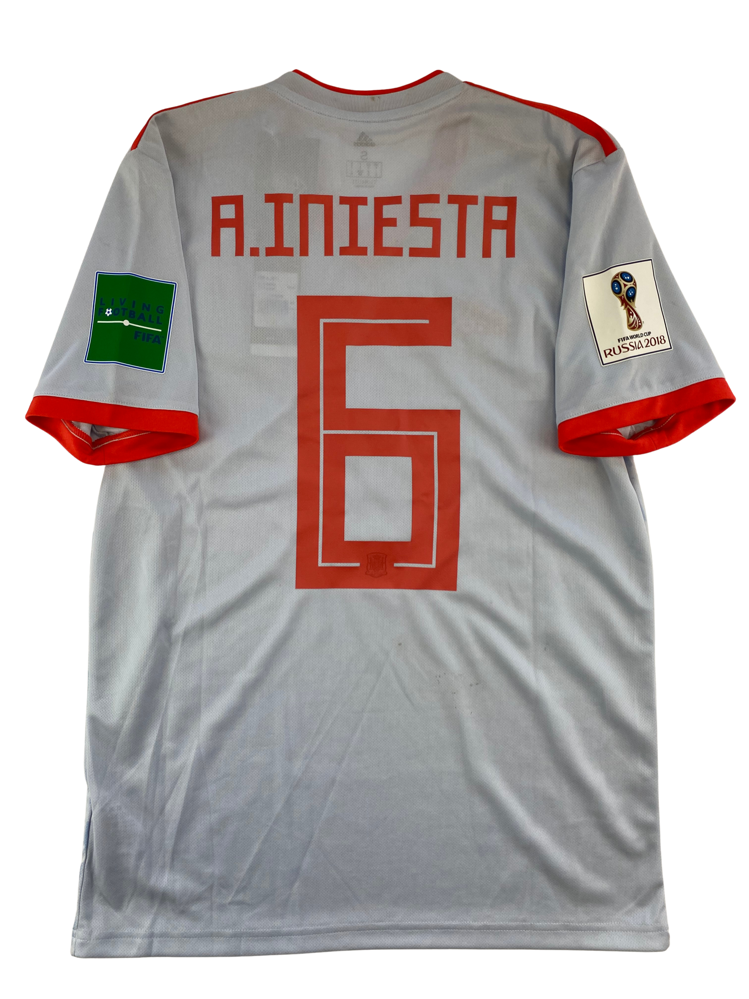 Andrés Iniesta Spanien 18/20 Spieldetails Auswärtstrikot - Größe