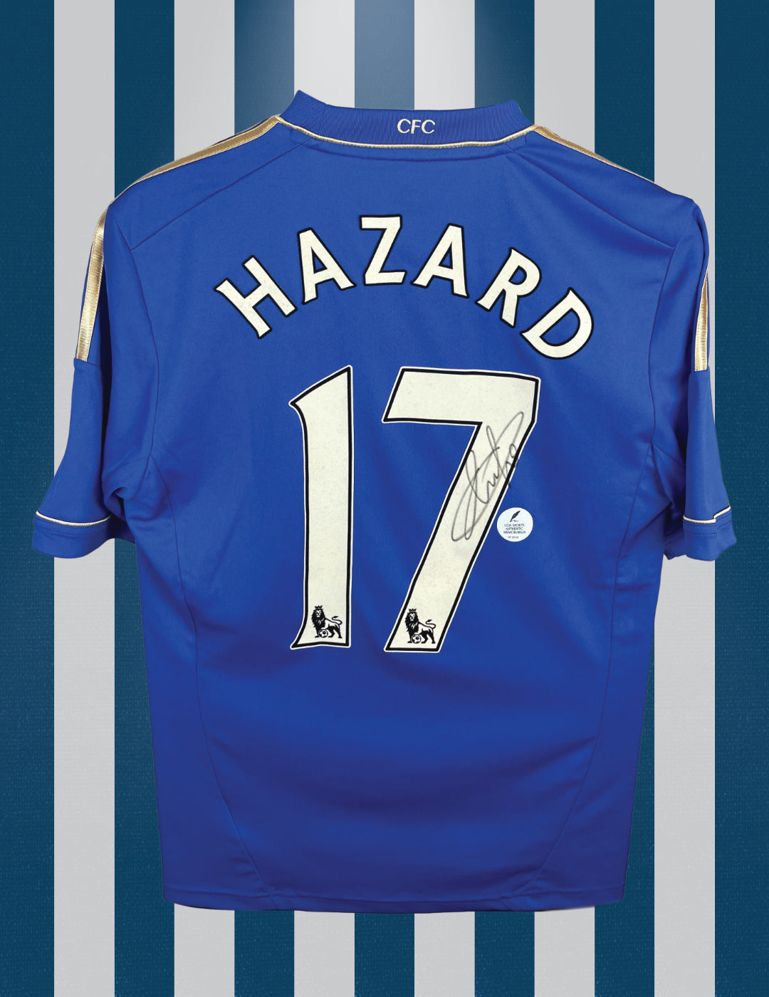 Eden Hazard Chelsea 12/13 SIGNERET hjemmebanetrøje - S