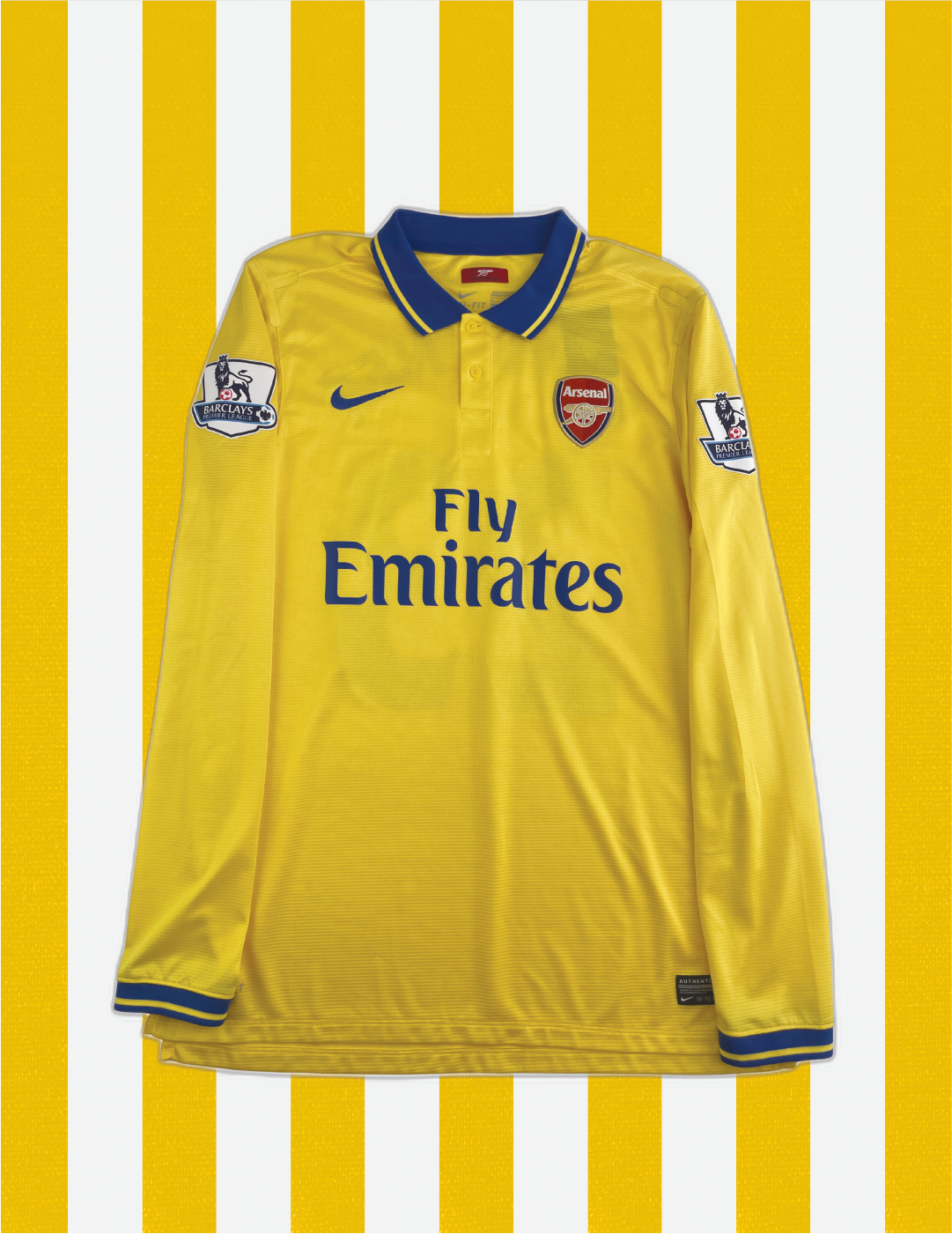 Nicklas Bendtner Arsenal 13/14 MATCHWORN PREMIER LEAGUE - XL