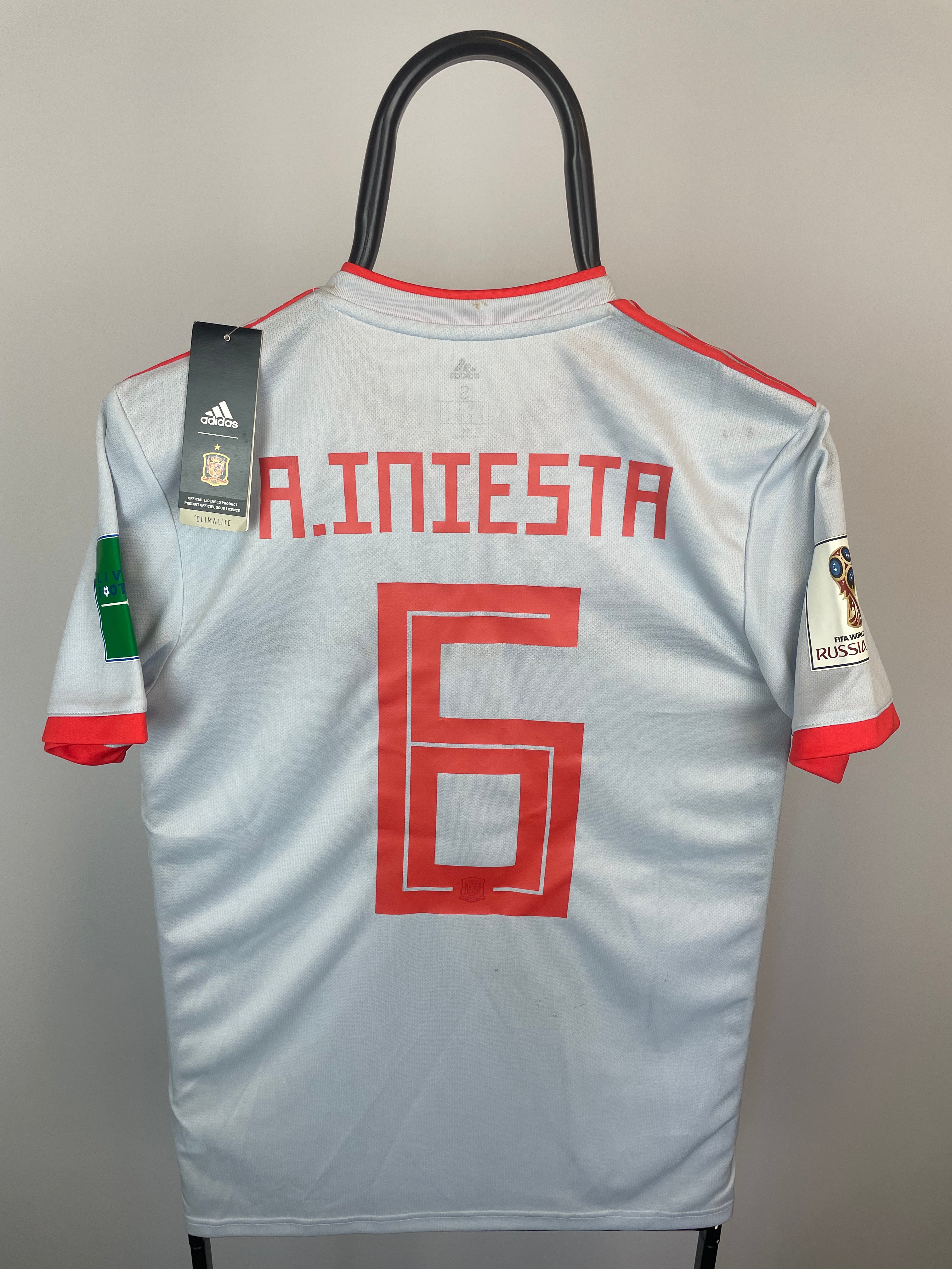 Andrés Iniesta Spanien 18/20 Kampdetaljer udebanetrøje - S