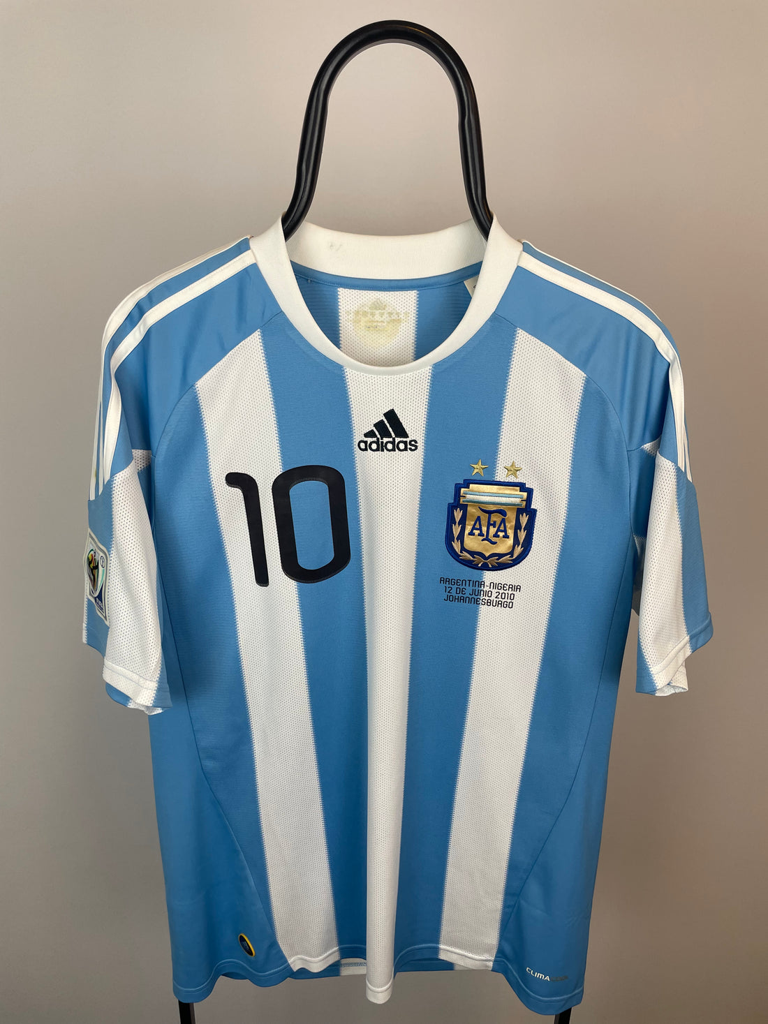 Lionel Messi Argentina 10/11 hjemmebanetrøje KAMPDETALJER - M