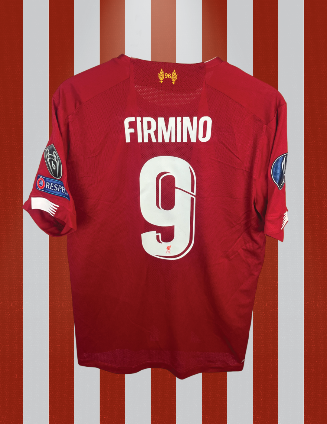 Roberto Firmino Liverpool 19/20 hjemmebanetrøje FINALETRYK - L