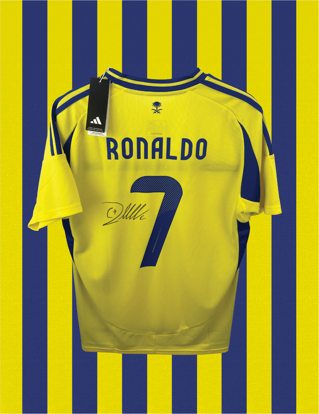 Cristiano Ronaldo Al Nassr 24/25 SIGNERET hjemmebanetrøje - L