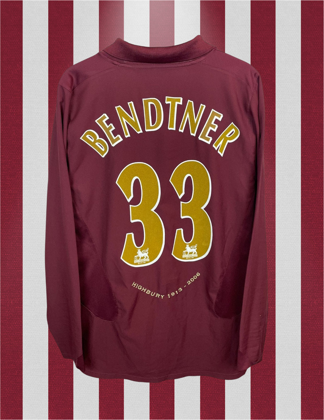 Nicklas Bendtner Arsenal 05/06 langærmet hjemmebanetrøje - L